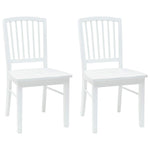 Spisestoler 2 Pcs Hvit 50 X 52,5 X 91 Cm Solid Gummitre