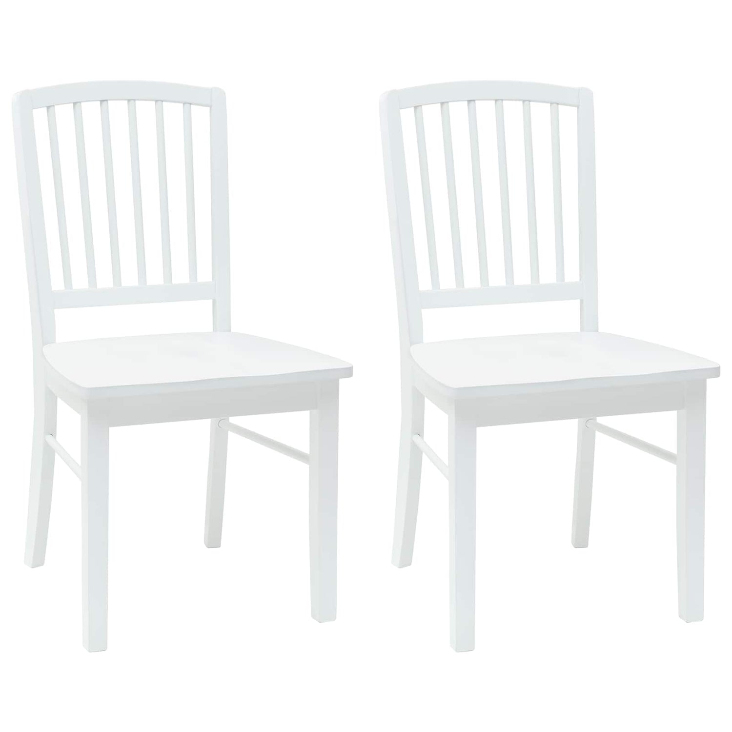 Spisestoler 2 Pcs Hvit 50 X 52,5 X 91 Cm Solid Gummitre