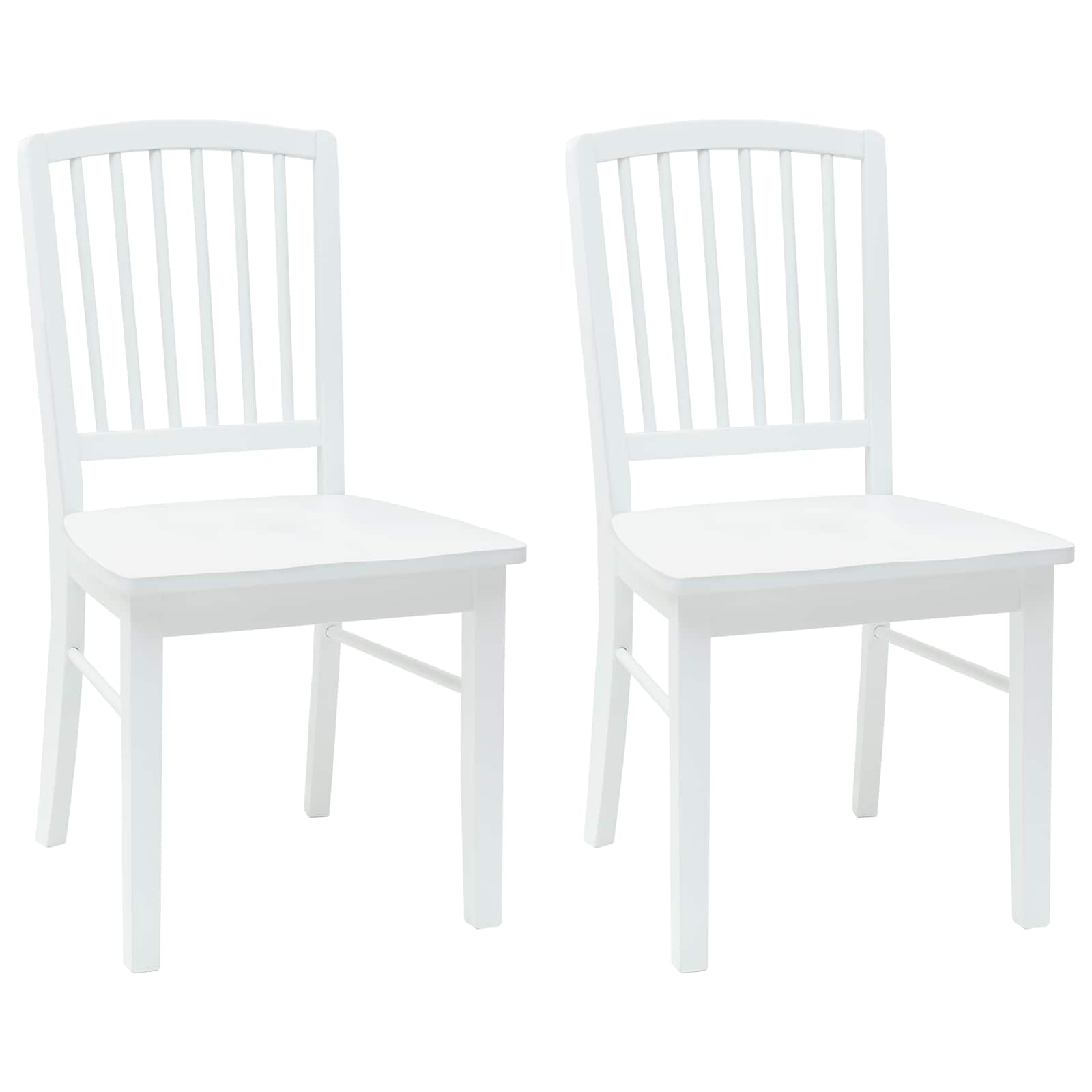 Spisestoler 2 Pcs Hvit 50 X 52,5 X 91 Cm Solid Gummitre
