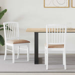Spisestoler 2 Pcs Hvit 50 X 52,5 X 91 Cm Solid Gummitre