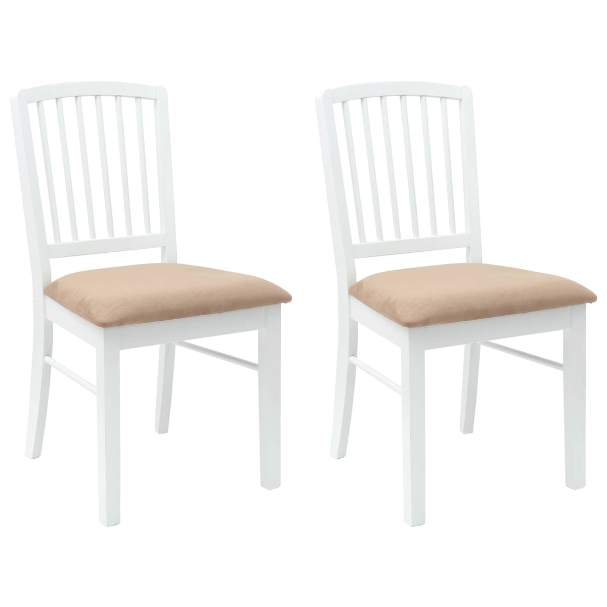 Spisestoler 2 Pcs Hvit 50 X 52,5 X 91 Cm Solid Gummitre