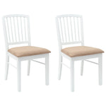 Spisestoler 2 Pcs Hvit 50 X 52,5 X 91 Cm Solid Gummitre