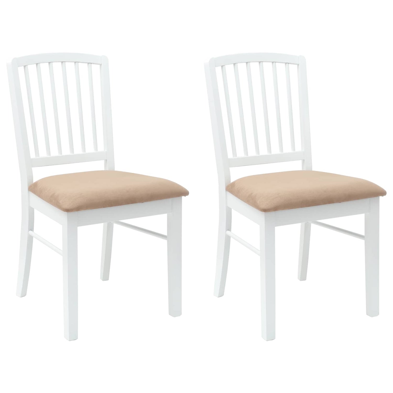 Spisestoler 2 Pcs Hvit 50 X 52,5 X 91 Cm Solid Gummitre