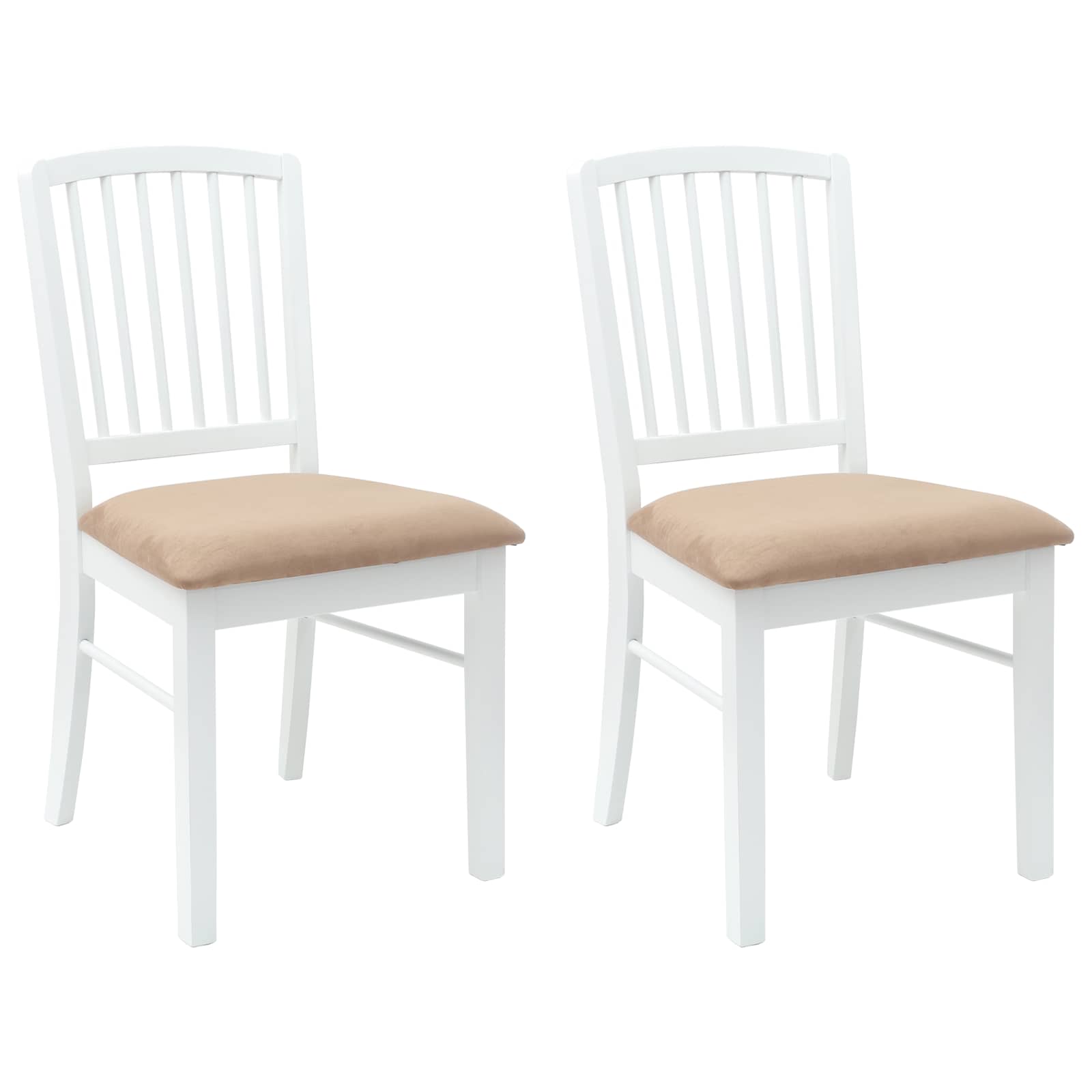 Spisestoler 2 Pcs Hvit 50 X 52,5 X 91 Cm Solid Gummitre
