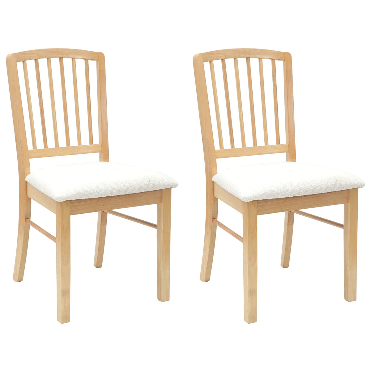 Spisestoler 2 Pcs Naturlig 50 X 52,5 X 91 Cm Solid Gummitre