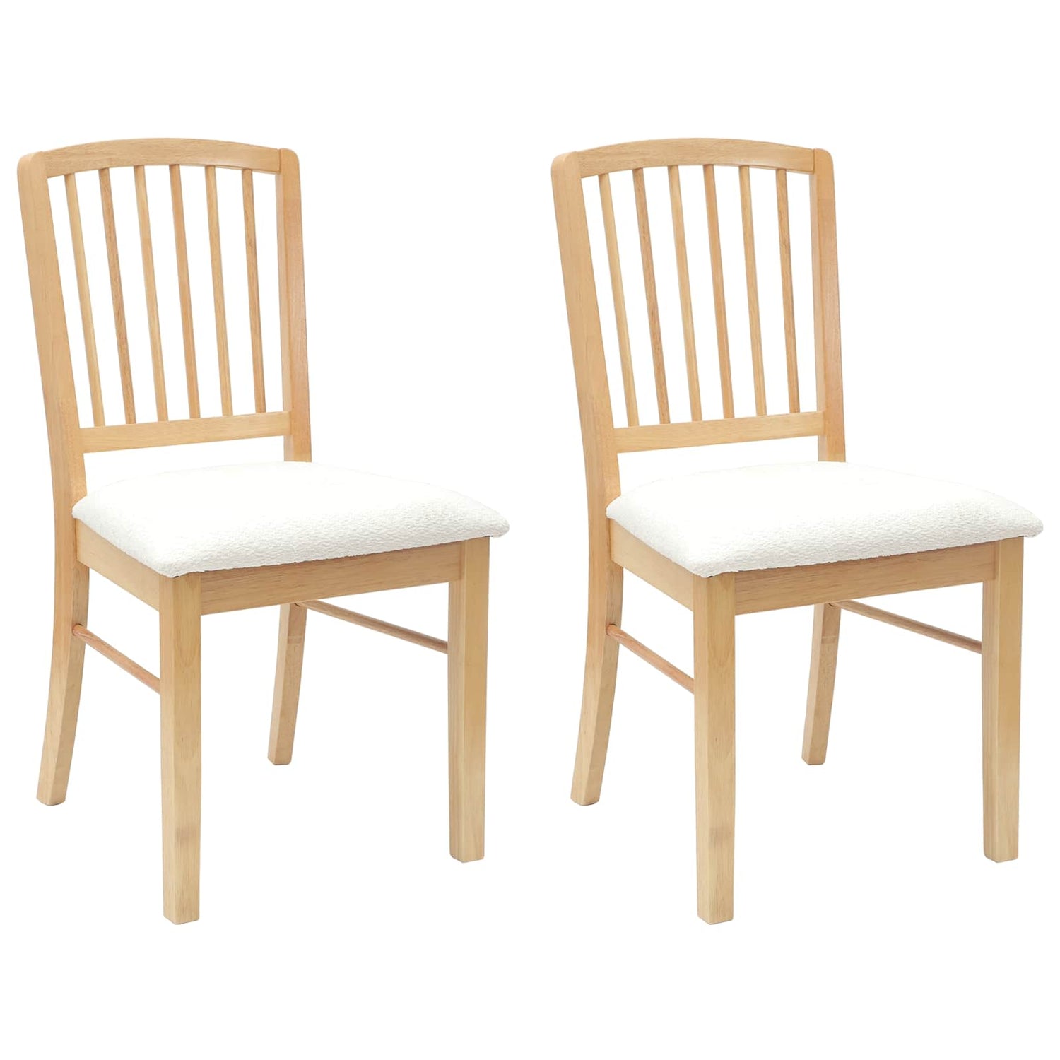 Spisestoler 2 Pcs Naturlig 50 X 52,5 X 91 Cm Solid Gummitre