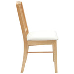 Spisestoler 2 Pcs Naturlig 50 X 52,5 X 91 Cm Solid Gummitre