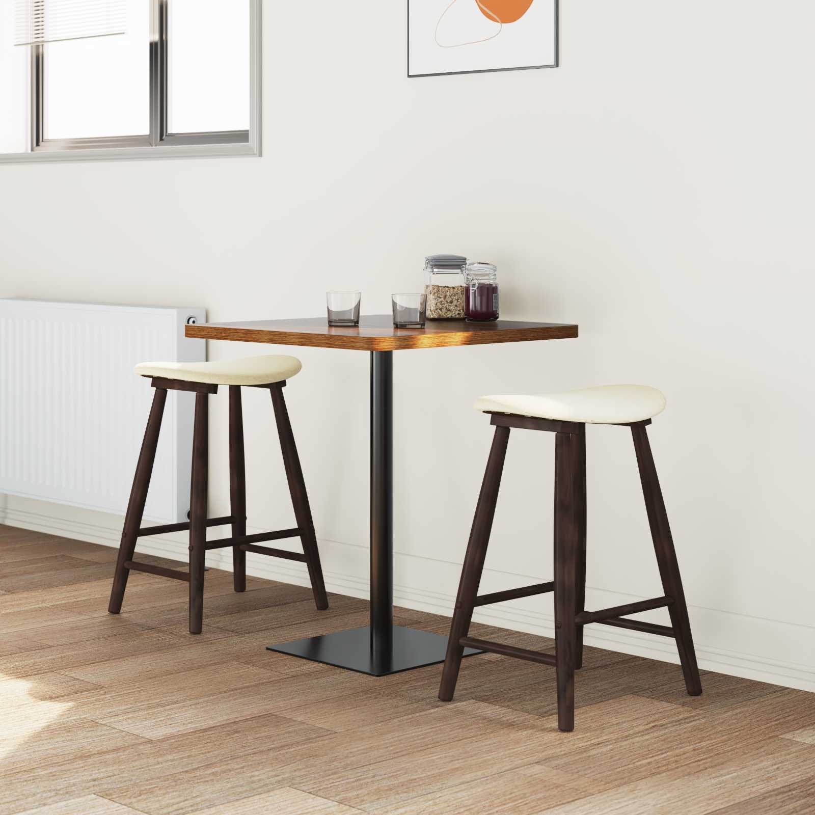 Spisestoler 2 Pcs Lys Brun 46 X 37 X 63 Cm Solid Gummitre