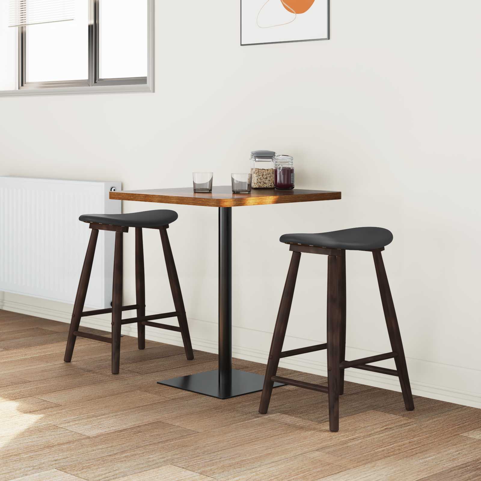 Spisestoler 2 Pcs Lys Brun 46 X 37 X 63 Cm Solid Gummitre