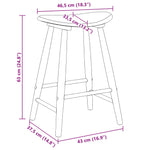 Spisestoler 2 Pcs Lys Brun 46 X 37 X 63 Cm Solid Gummitre