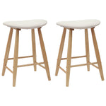 Spisestoler 2 Pcs Naturlig 46 X 37 X 63 Cm Solid Gummitre