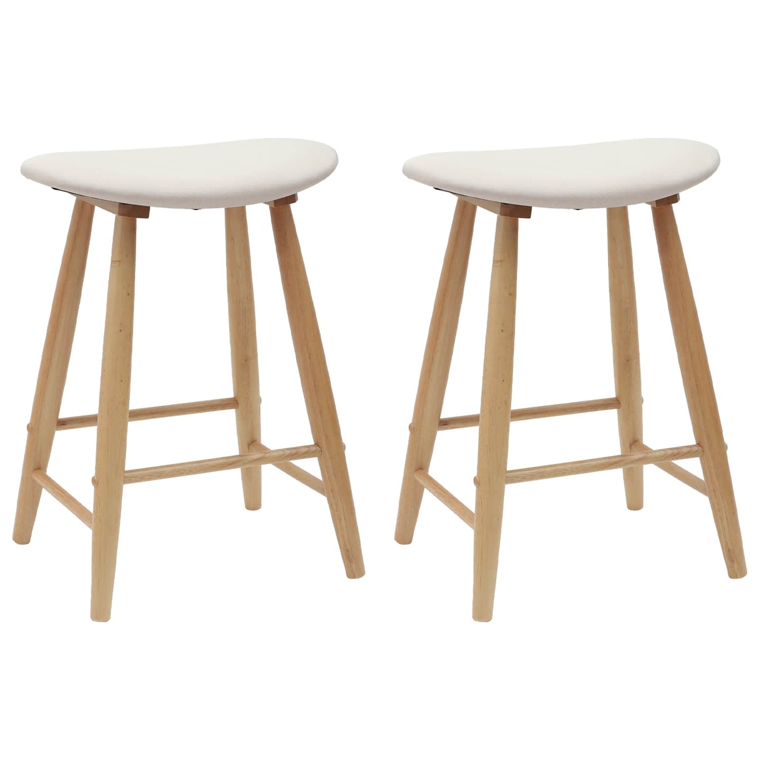 Spisestoler 2 Pcs Naturlig 46 X 37 X 63 Cm Solid Gummitre