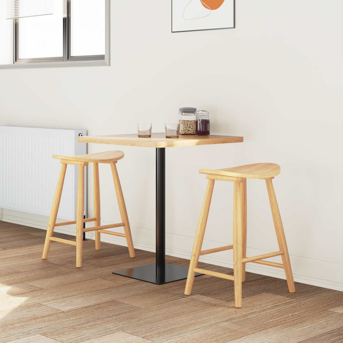 Spisestoler 2 Pcs Naturlig 46 X 37 X 63 Cm Solid Gummitre