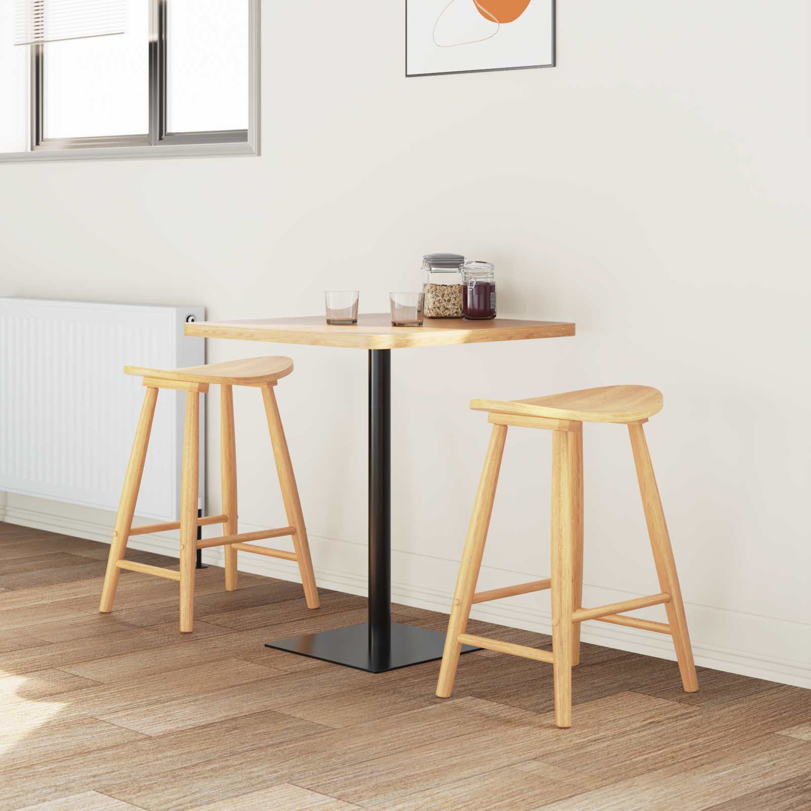 Spisestoler 2 Pcs Naturlig 46 X 37 X 63 Cm Solid Gummitre