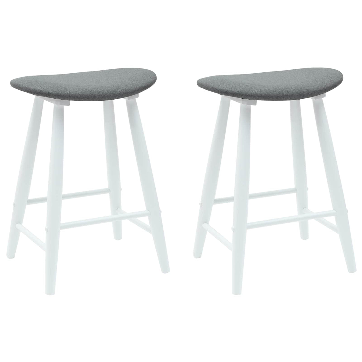 Spisestoler 2 Pcs Hvit 46 X 37 X 63 Cm Solid Gummitre