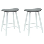 Spisestoler 2 Pcs Hvit 46 X 37 X 63 Cm Solid Gummitre