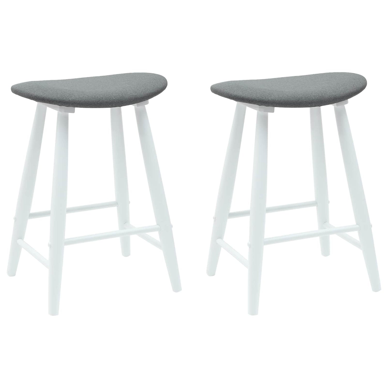 Spisestoler 2 Pcs Hvit 46 X 37 X 63 Cm Solid Gummitre