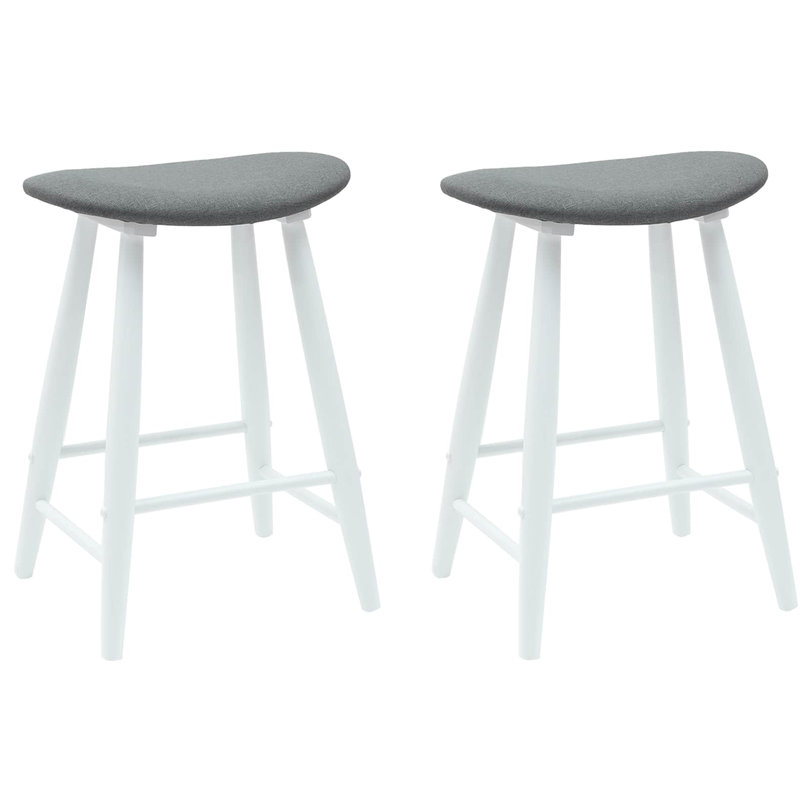 Spisestoler 2 Pcs Hvit 46 X 37 X 63 Cm Solid Gummitre
