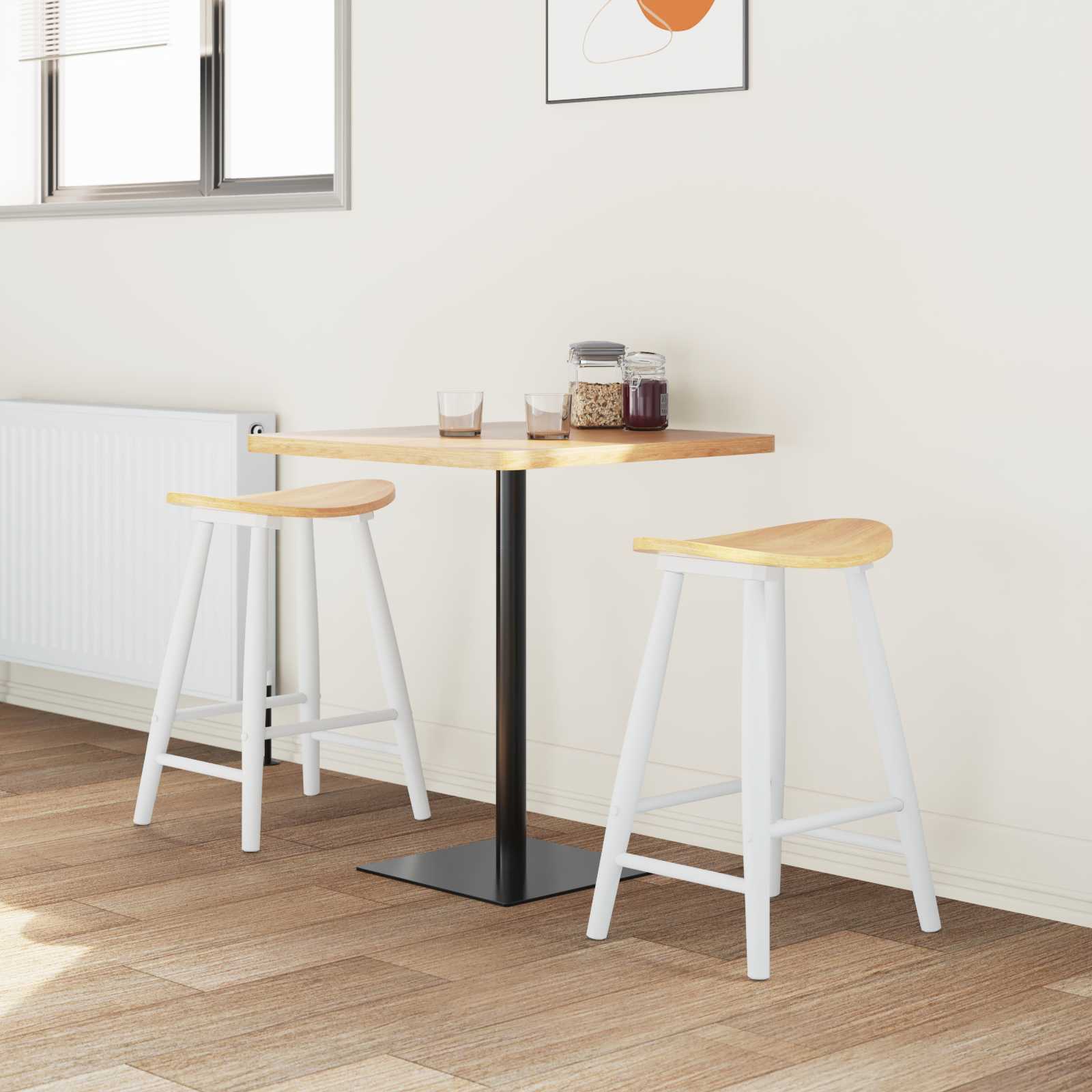 Spisestoler 2 Pcs Hvit 46 X 37 X 63 Cm Solid Gummitre