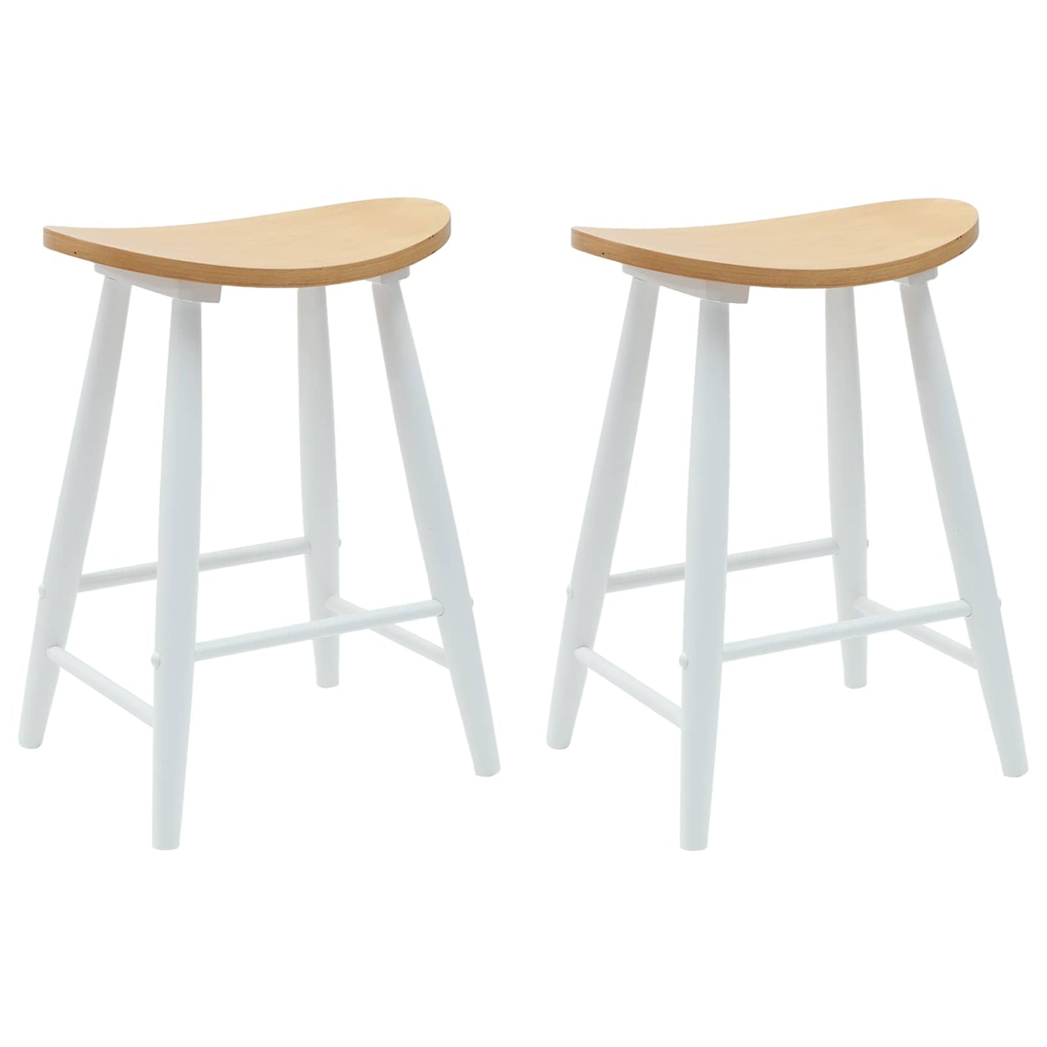 Spisestoler 2 Pcs Hvit 46 X 37 X 63 Cm Solid Gummitre
