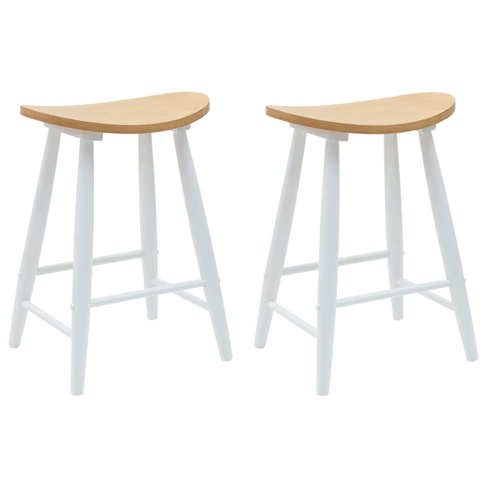 Spisestoler 2 Pcs Hvit 46 X 37 X 63 Cm Solid Gummitre