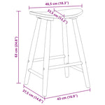 Spisestoler 2 Pcs Hvit 46 X 37 X 63 Cm Solid Gummitre