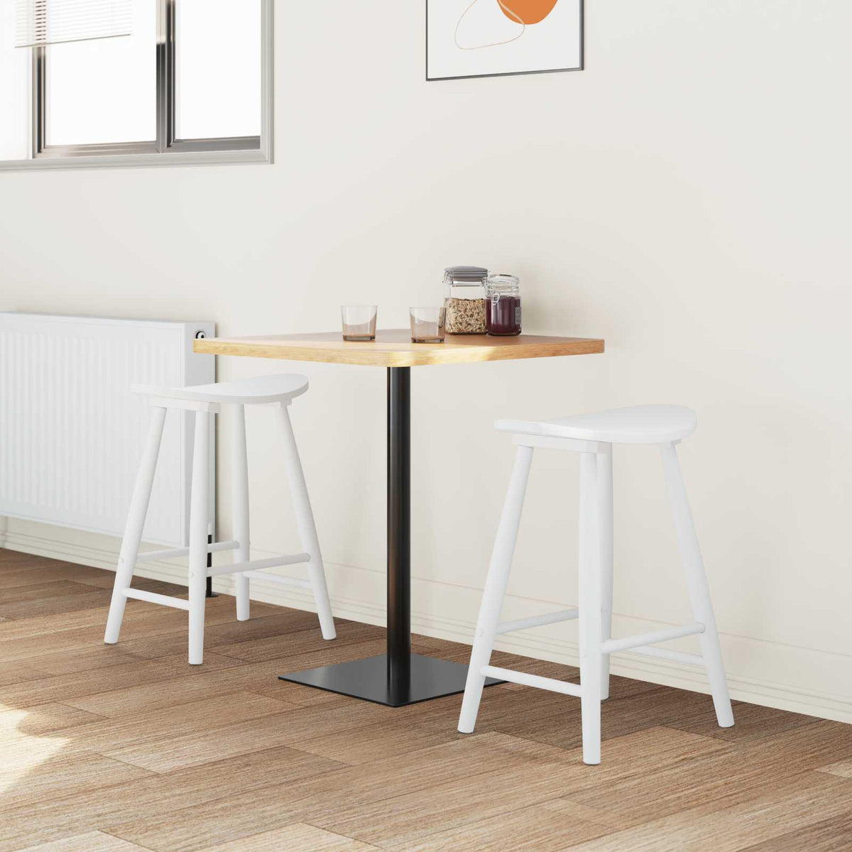 Spisestoler 2 Pcs Hvit 46 X 37 X 63 Cm Solid Gummitre