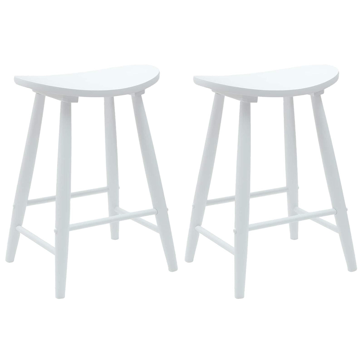 Spisestoler 2 Pcs Hvit 46 X 37 X 63 Cm Solid Gummitre