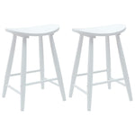 Spisestoler 2 Pcs Hvit 46 X 37 X 63 Cm Solid Gummitre