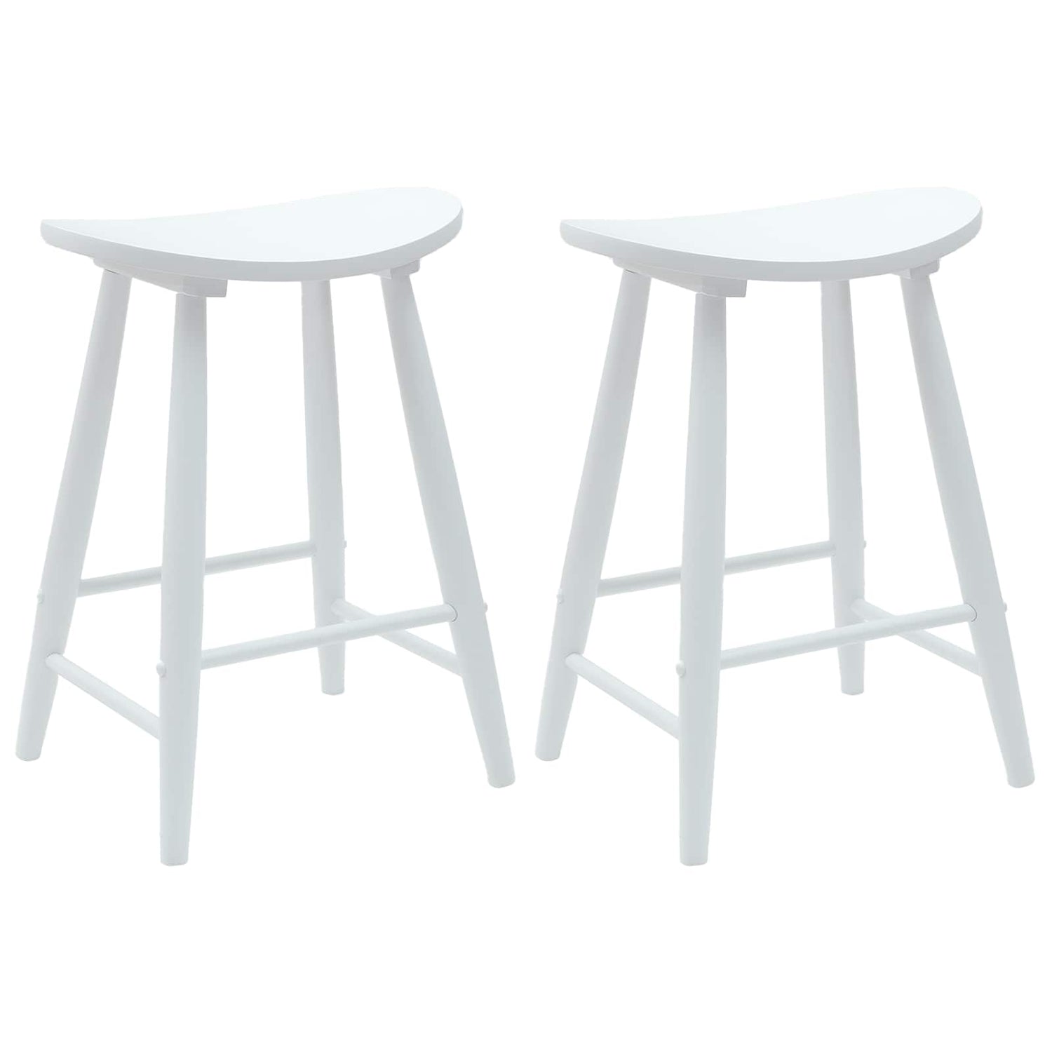 Spisestoler 2 Pcs Hvit 46 X 37 X 63 Cm Solid Gummitre