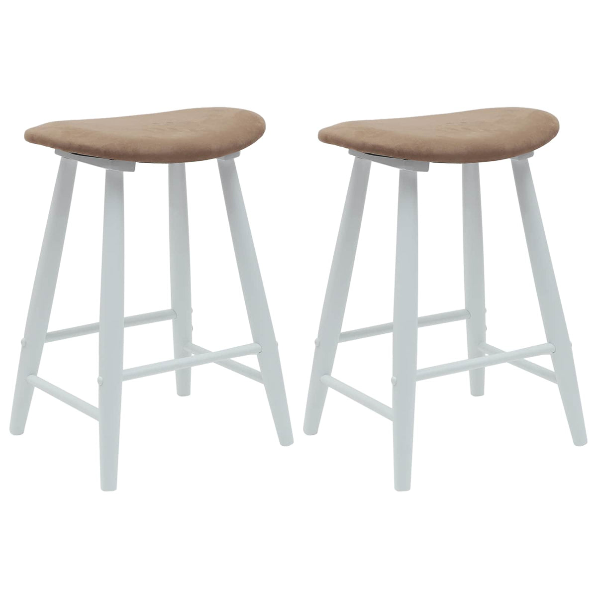 Spisestoler 2 Pcs Hvit 46 X 37 X 63 Cm Solid Gummitre