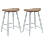 Spisestoler 2 Pcs Hvit 46 X 37 X 63 Cm Solid Gummitre