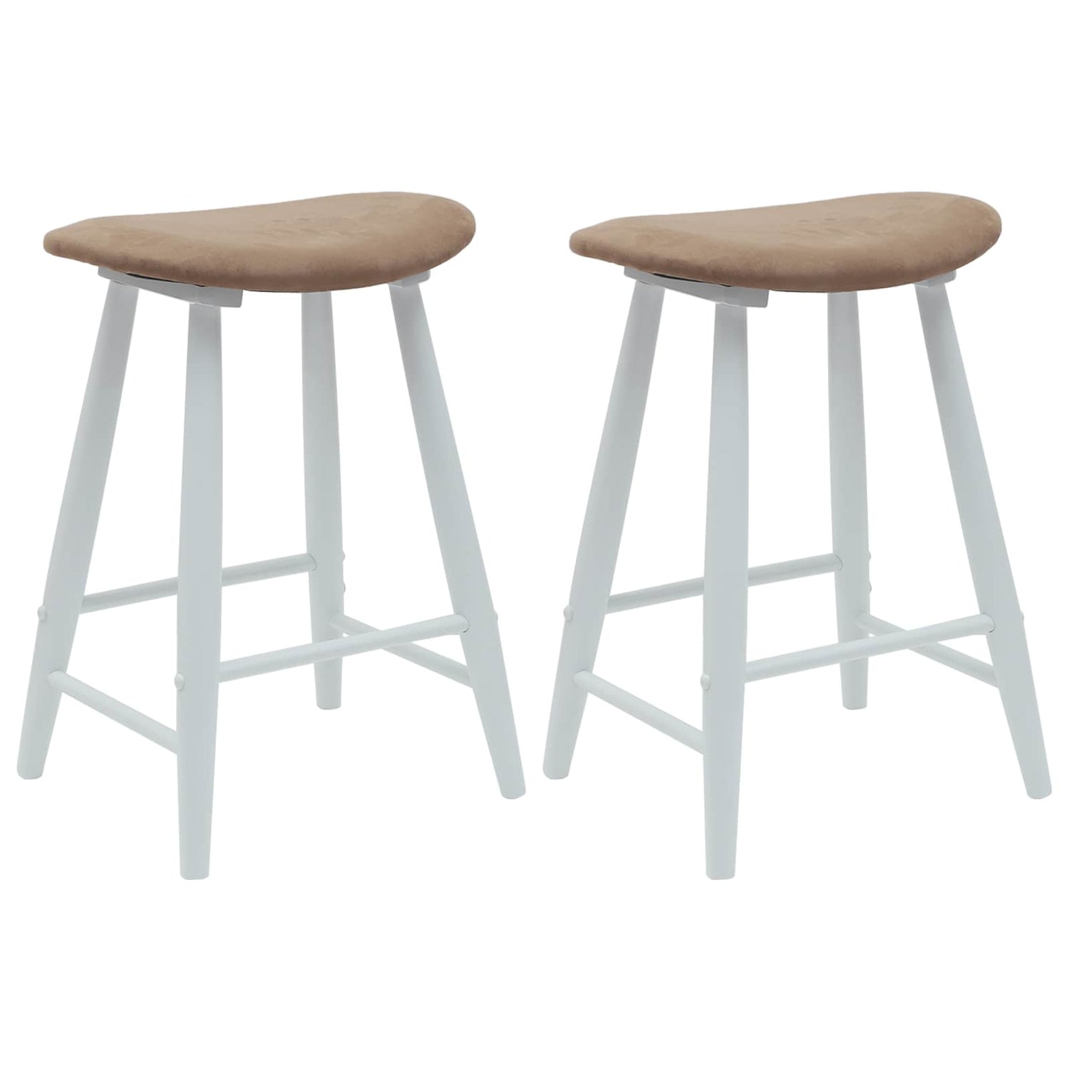 Spisestoler 2 Pcs Hvit 46 X 37 X 63 Cm Solid Gummitre