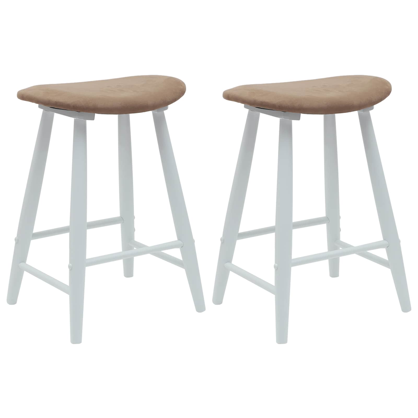 Spisestoler 2 Pcs Hvit 46 X 37 X 63 Cm Solid Gummitre