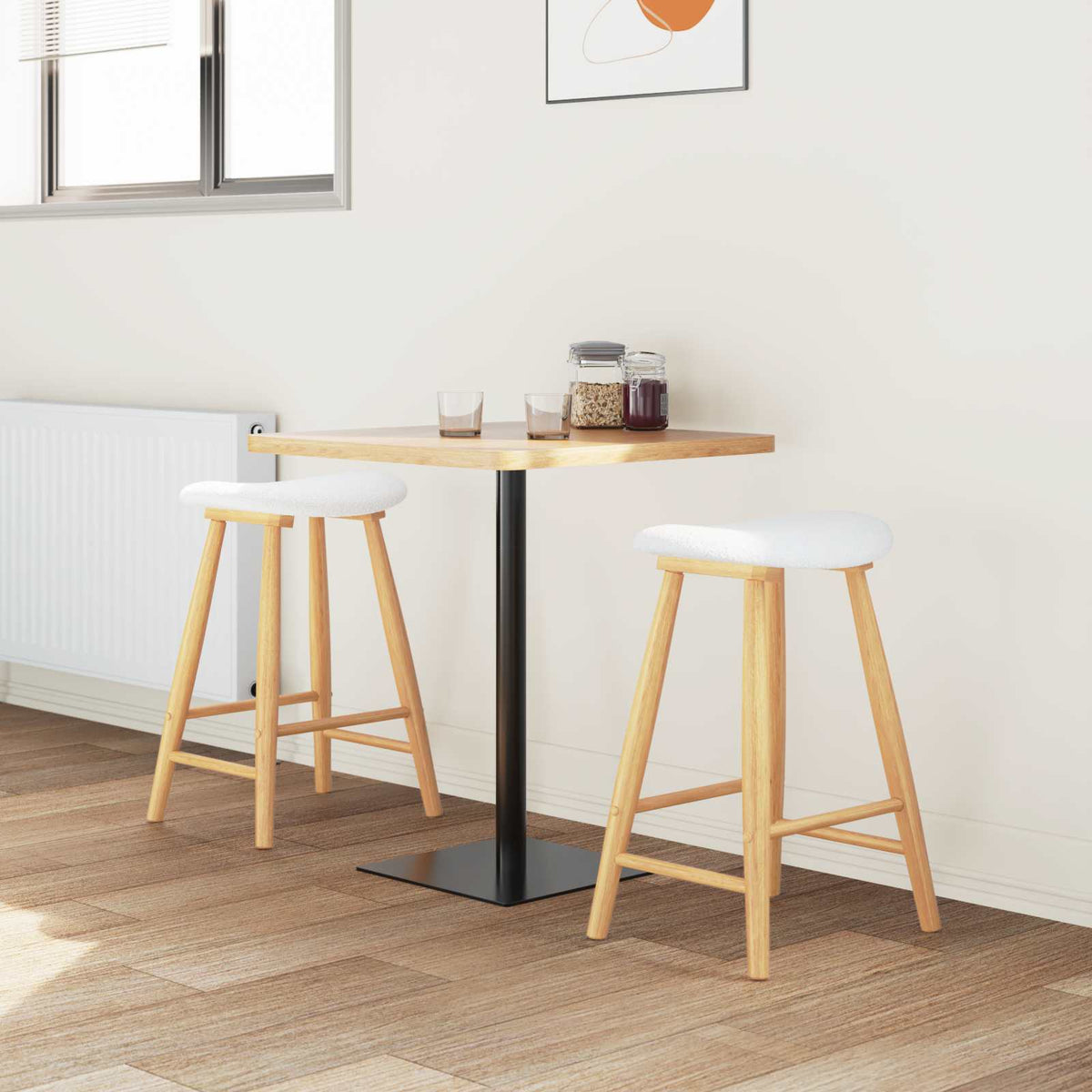 Spisestoler 2 Pcs Naturlig 46 X 37 X 63 Cm Solid Gummitre