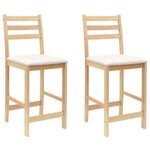 Spisestoler 2 Pcs Naturlig 40 X 47,5 X 99,5 Cm Solid Gummitre