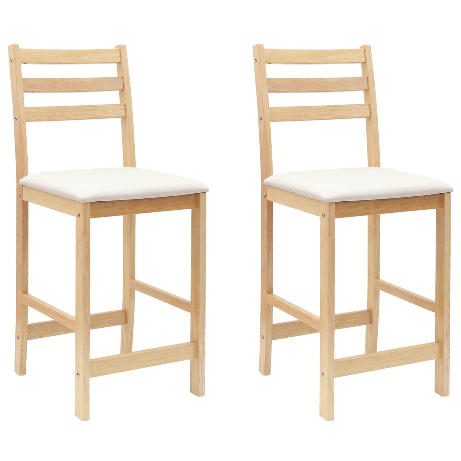 Spisestoler 2 Pcs Naturlig 40 X 47,5 X 99,5 Cm Solid Gummitre