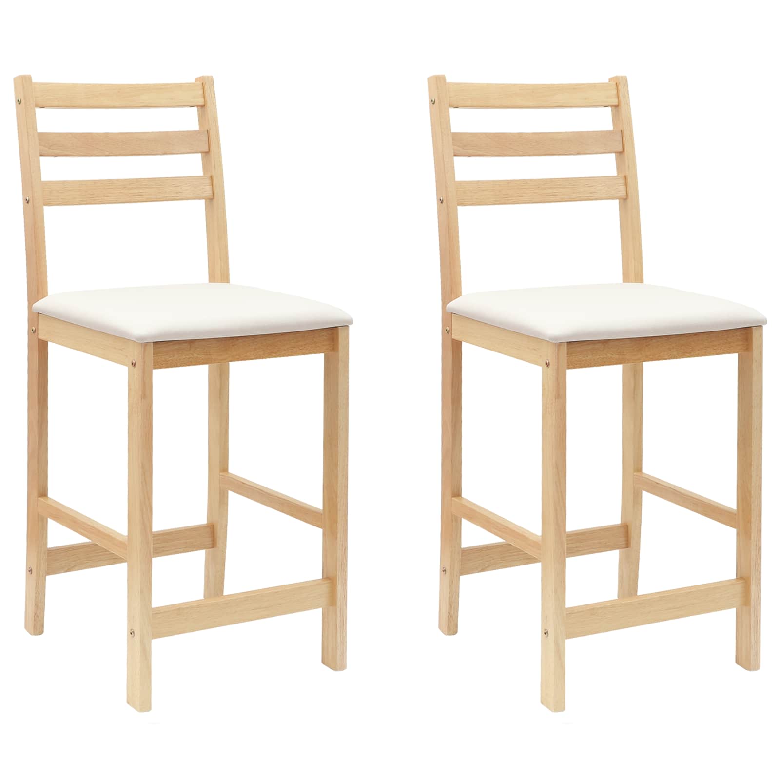 Spisestoler 2 Pcs Naturlig 40 X 47,5 X 99,5 Cm Solid Gummitre