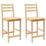 Spisestoler 2 Pcs Naturlig 40 X 47,5 X 99,5 Cm Solid Gummitre
