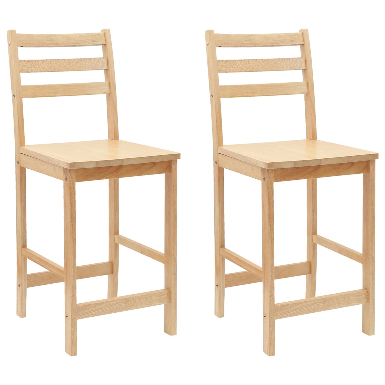 Spisestoler 2 Pcs Naturlig 40 X 47,5 X 99,5 Cm Solid Gummitre
