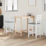 Spisestoler 2 Pcs Hvit 40 X 47,5 X 99,5 Cm Solid Gummitre