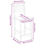 Spisestoler 2 Pcs Hvit 40 X 47,5 X 99,5 Cm Solid Gummitre