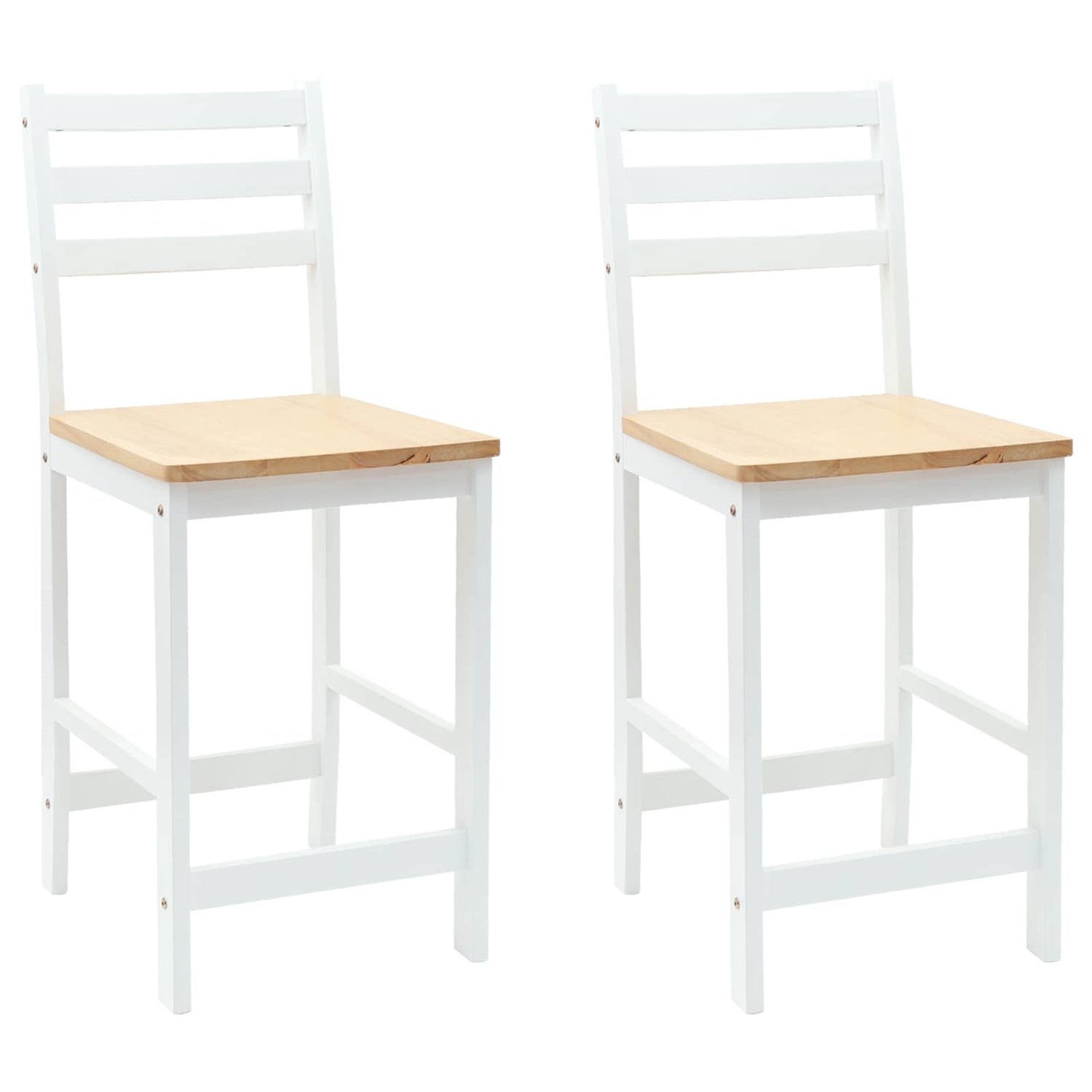 Spisestoler 2 Pcs Hvit 40 X 47,5 X 99,5 Cm Solid Gummitre