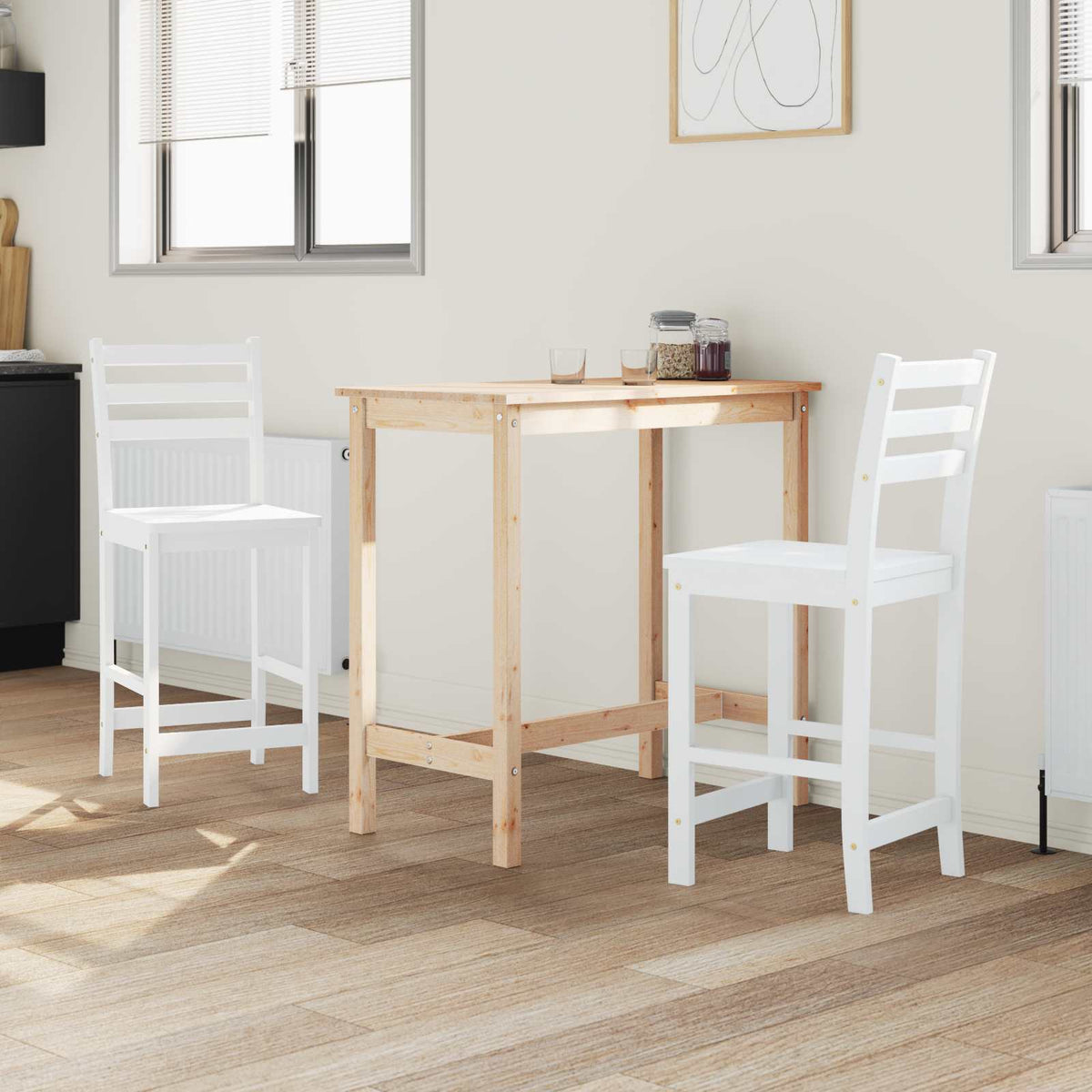 Spisestoler 2 Pcs Hvit 40 X 47,5 X 99,5 Cm Solid Gummitre