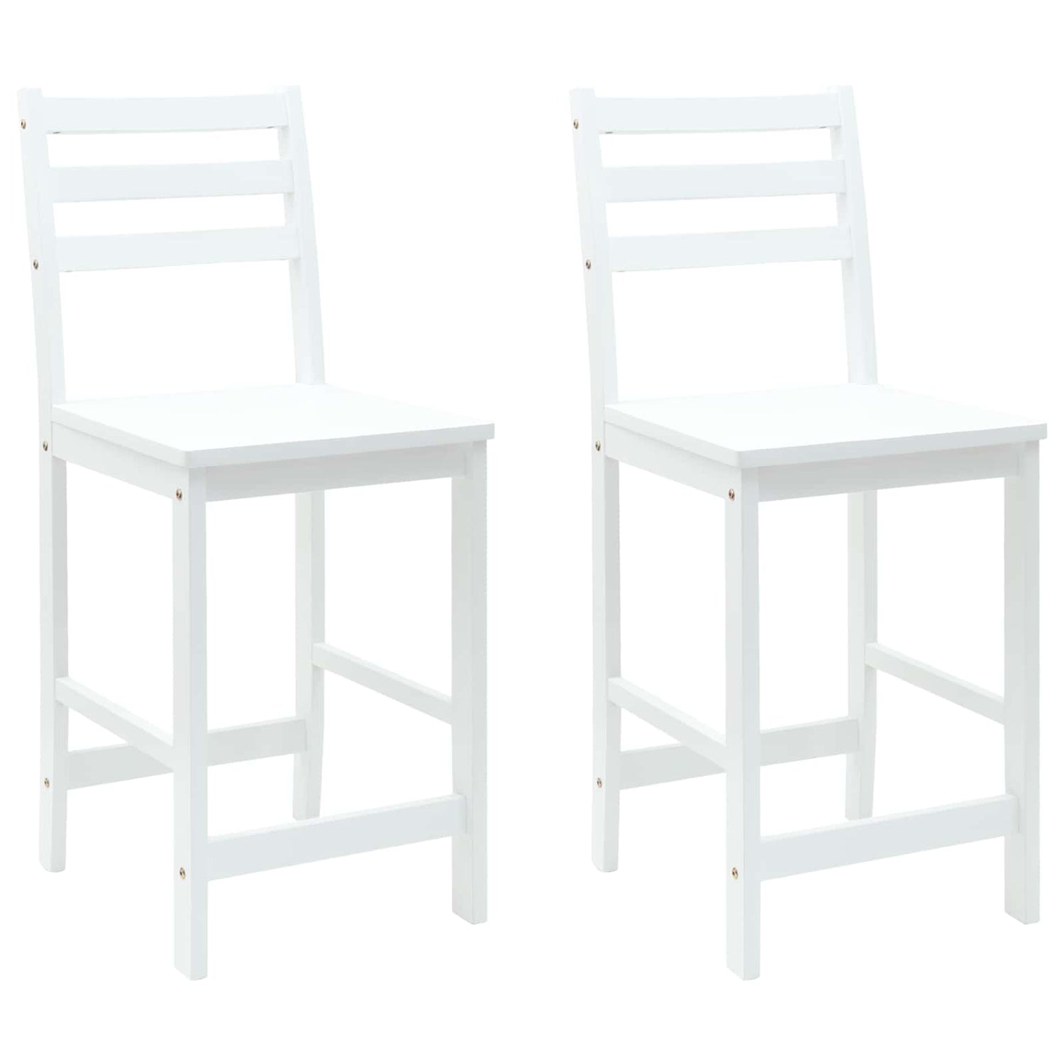 Spisestoler 2 Pcs Hvit 40 X 47,5 X 99,5 Cm Solid Gummitre