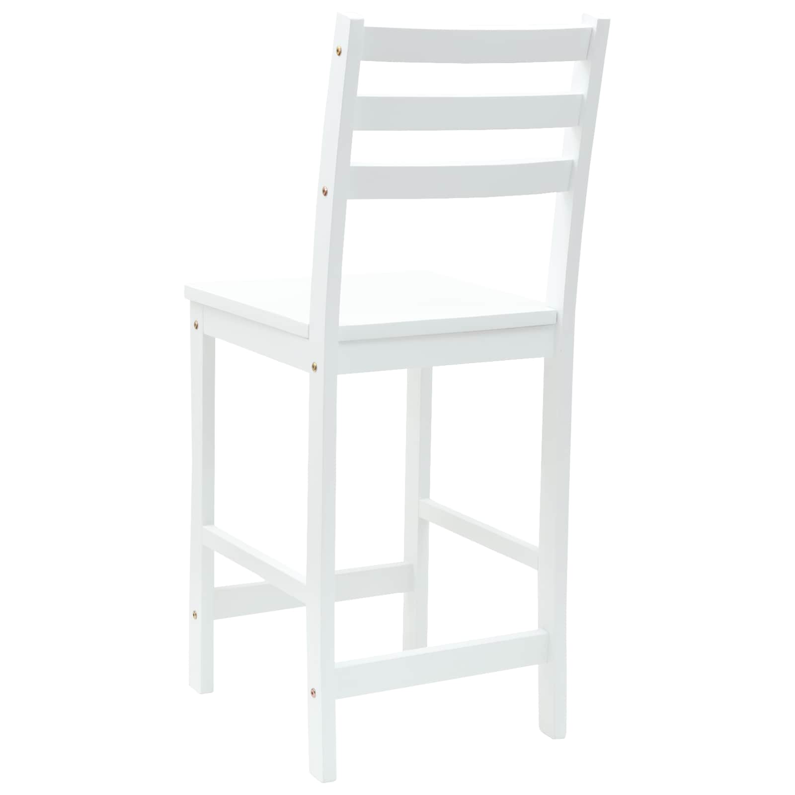 Spisestoler 2 Pcs Hvit 40 X 47,5 X 99,5 Cm Solid Gummitre