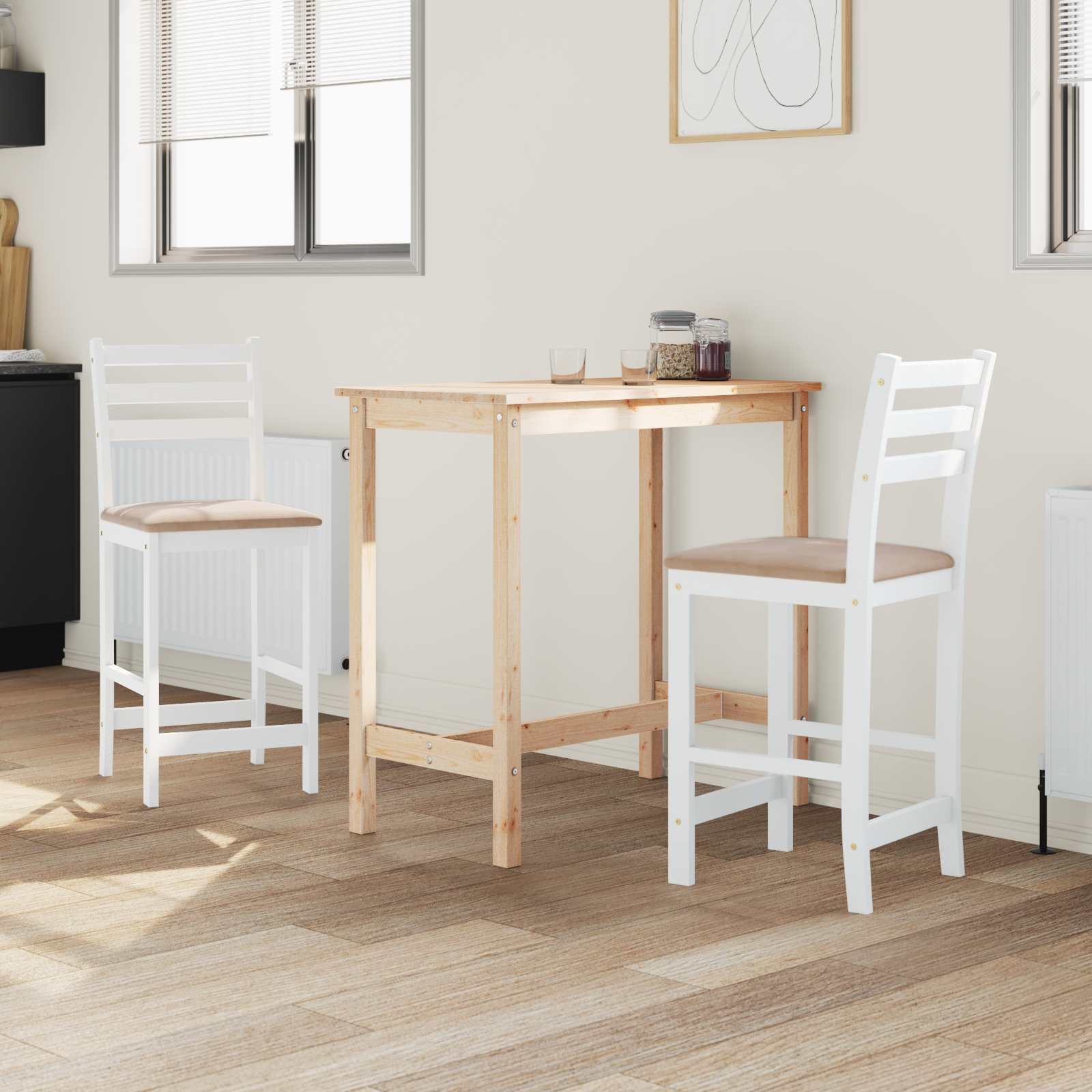 Spisestoler 2 Pcs Hvit 40 X 47,5 X 99,5 Cm Solid Gummitre