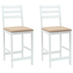 Spisestoler 2 Pcs Hvit 40 X 47,5 X 99,5 Cm Solid Gummitre