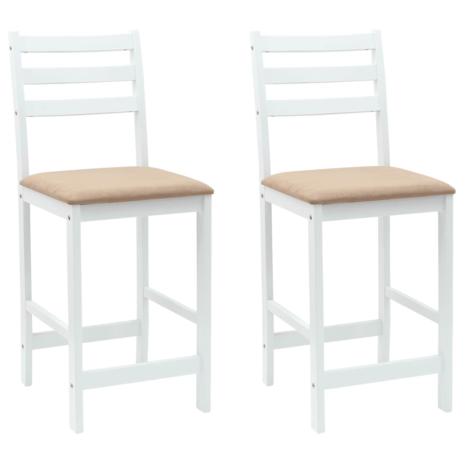 Spisestoler 2 Pcs Hvit 40 X 47,5 X 99,5 Cm Solid Gummitre