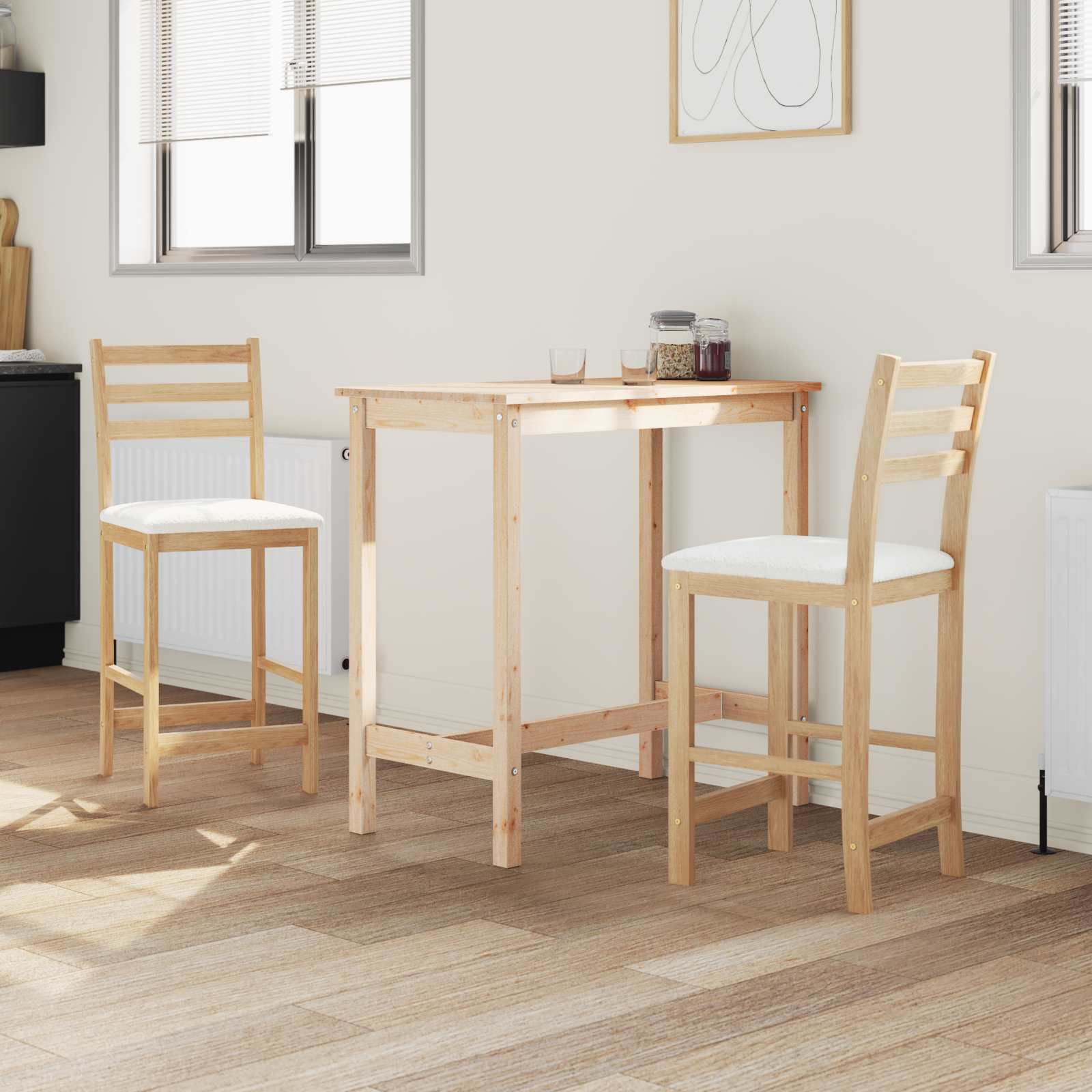 Spisestoler 2 Pcs Naturlig 40 X 47,5 X 99,5 Cm Solid Gummitre